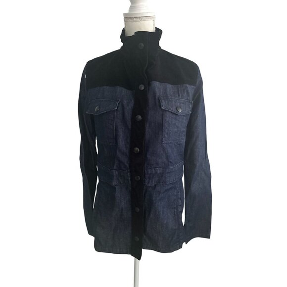 FRAME Women's Denim Black Corduroy Buttoned Jacket Size Small - Picture 2 of 8
